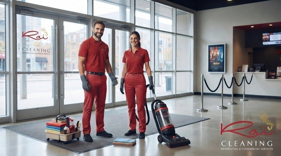 Rai Cleaning team providing cinema and theatre cleaning services in Melbourne